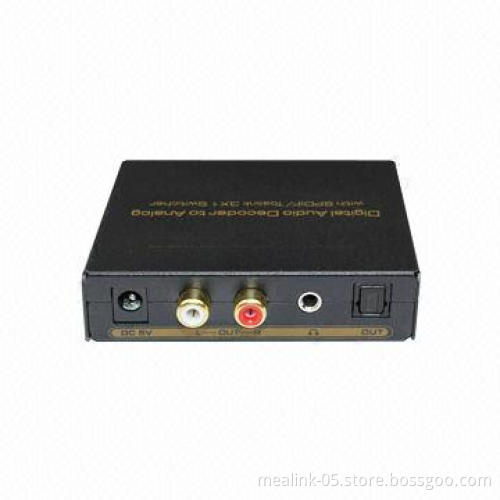 Digital Audio Decoder to Analog with SPDIF/Toslink 3X1 Switcher